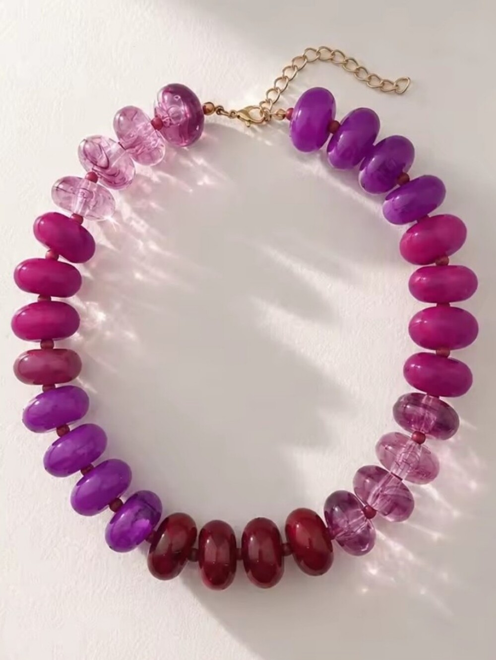 New! Purple Eggplant Resin Bead Choker Necklace • NWOT